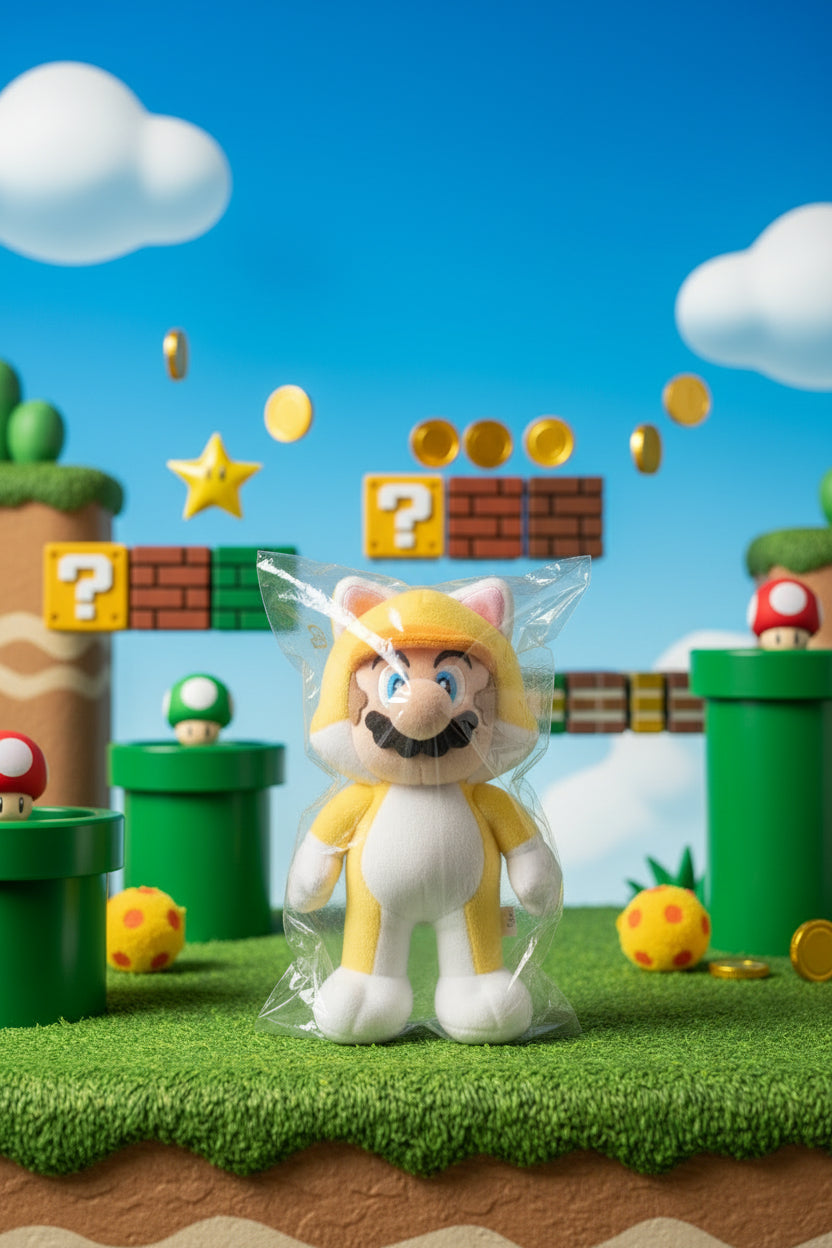 Peluche Mario (tenue chat)
